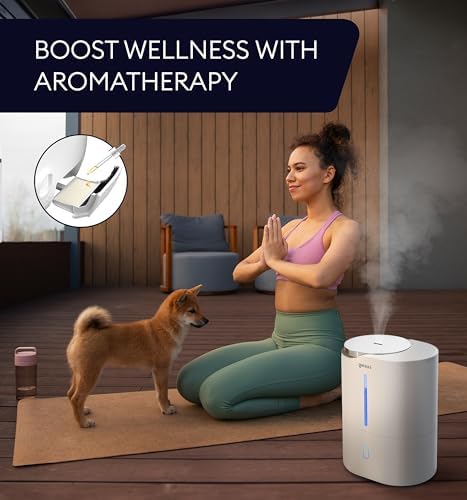 GENIANI Ultrasonic Cool Mist Humidifier for Bedroom, Large Rooms, Home, 4L - Easy Fill & Clean Humidifier for Plants w/Auto Shut-off, 40H Runtime - Quiet, Top Fill Air Humidifier - Image 6