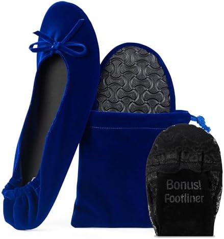 Velvet Foldable Flats for Women, Portable Ballet Shoes for Travel & Events by SilkyToes