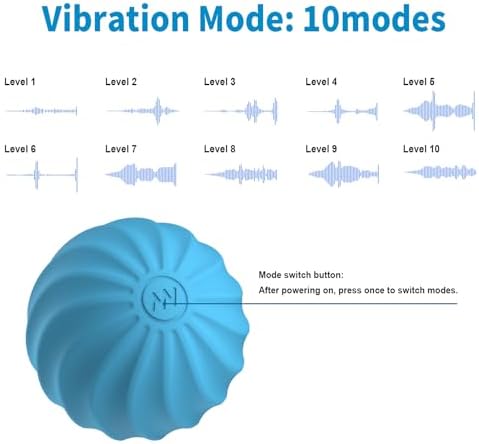 2.5" Mini Massage Ball, 10 Speeds Vibrating Massage Roller Ball for Palm, Hand, Foot, Leg, Neck, Back, Trigger Point Muscle Therapy Ball for Myofascial Release, Plantar Fasciitis Relief (Blue) - Image 7