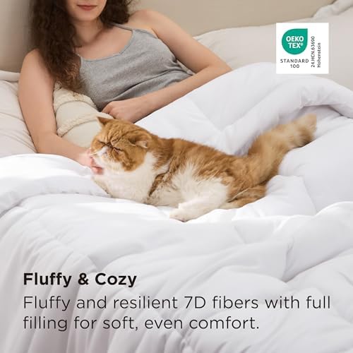Bedsure Oversized King Comforter Duvet Insert, All Season Bed Comforter, Quilted Down Alternative Duvet, Box Stitched Comforters with Corner Tabs, Washable, 116 x 98 Inches (White) - Image 4
