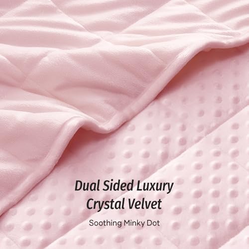 Wemore Weighted Blanket for Adults 20 lbs Queen Size 60"x80" Pink - Image 2