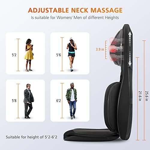 Snailax Shiatsu Neck and Back Massager Chair Pad with Heat for Chair& Sofa - Image 3