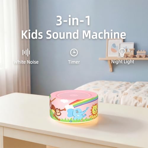 Kipcush White Noise Machine for Baby & Adults, Sleep Sound Machine with 30 Soothing Sounds, 8-Color Night Light, Memory Function, White Noise for Sleeping, Nursery, Office, Travel, Relaxation - Image 2