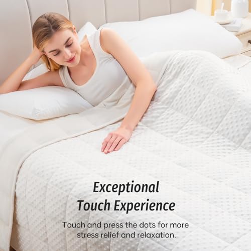 Wemore Weighted Blanket for Adults 20 lbs King Size 80"x87" White - Image 3