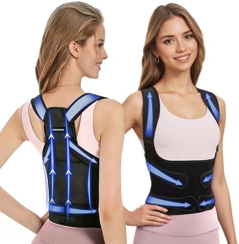 Posture Corrector for Women & Men,2-in-1 Back Brace with Shoulder Support by Unknown