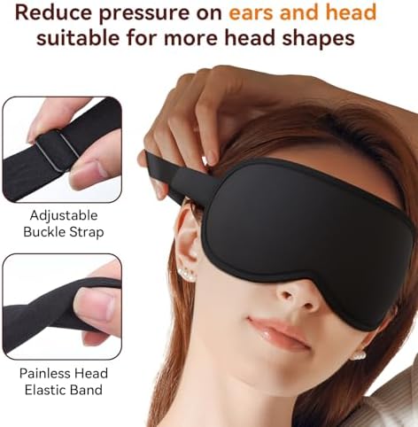 Sleep Mask, EVA BELLE Sleep Masks for Men Women, Zero Eye Pressure 3D Sleeping Mask, 100% Light Blocking Eye Covers with Adjustable Strap for Sleeping Travel Home Nap Rest Memory Foam - Image 4