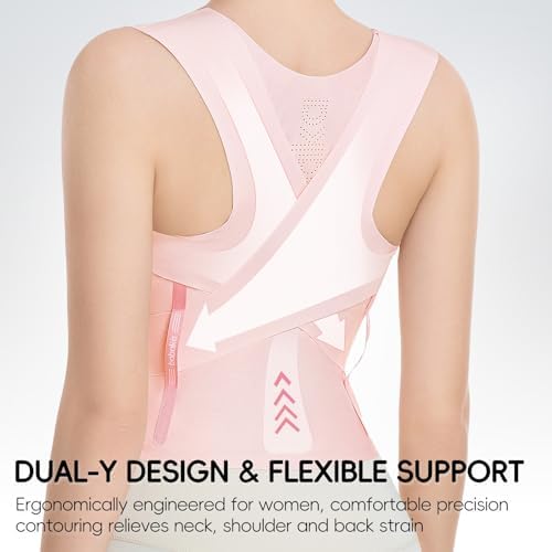babaka Posture Corrector for Women, Invisible Lightweight Adjustable Back Brace for Upper and Lower Back Pain Relief, Hunchback, Hump, Scoliosis, Thoracic, Spine Corrector Under Clothes (Pink, Medium, Waist: 29''-35'') - Image 5