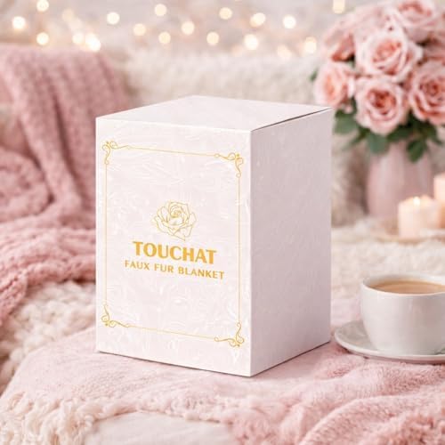 Touchat Ruched Rabbit Faux Fur Throw Blanket,Fluffy Soft Cozy, Colourful - Image 5