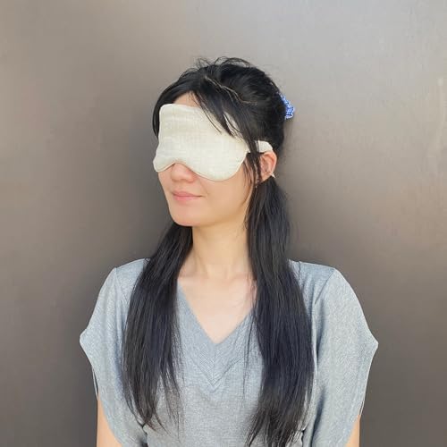 Sleep Mask Pure Linen Eye Mask, with Elastic Band,Comfort Sleeping Shade for Nighttime Sleeping, Traveling & Napping,Side Sleeper Eye Cover Cooling with Travel Bag Gift Package(Navy) - Image 6