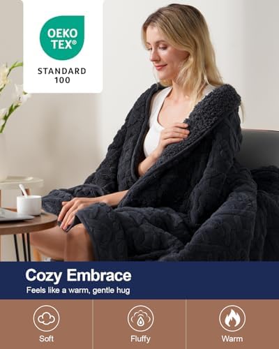 Ultra Soft Sherpa Weighted Blanket for Adults, 48"x72" 15lbs Heavy Blankets - Image 4