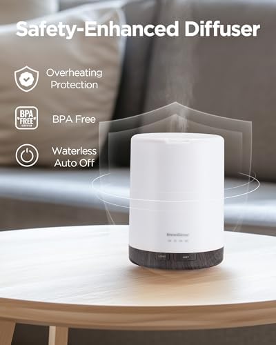 InnoGear 300ml Essential Oil Diffuser for Home Scent Humidifier, Brown - Image 4