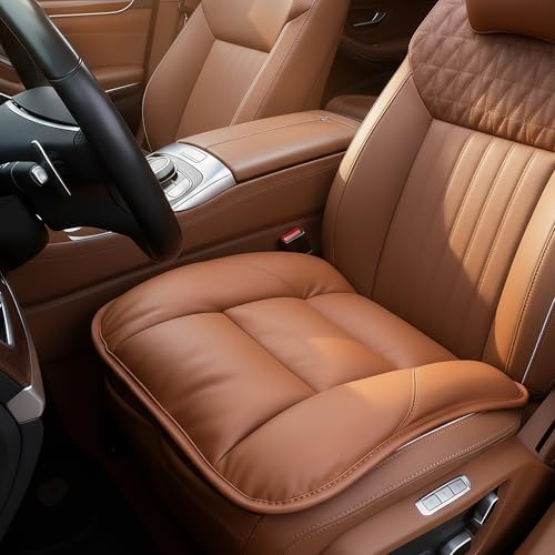 CORRIDOR Genuine Leather Seat Cushion for Car - Handmade - Relieve Hip, Pressure and Sciatica Pain - Ideal for Lower Back Pain - for Office Chair and Car Seat (Red Flag Brown, Cushion) by CORRIDOR