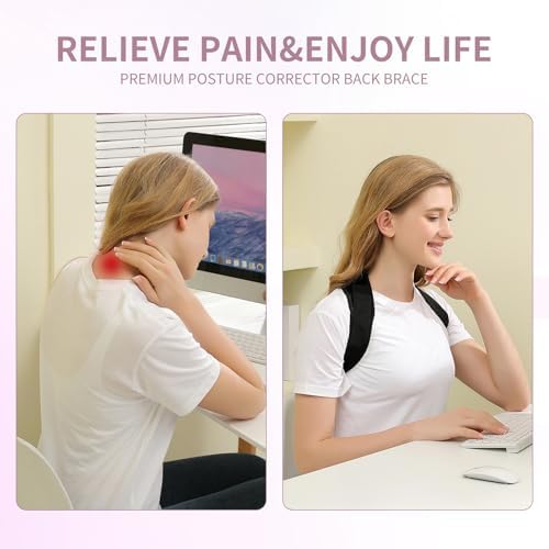 Alsoay Posture Corrector for Women and Men, Back Brace Adjustable Upper Posture Support, Back Support, Comfortable Back Straightener Support for Clavicle Support, and Providing Pain Relief from Neck - Image 6