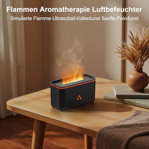 Mini Colorful Flame Essential Oils Diffuser, 160ml Ultrasonic Aroma Diffusers with Cool Mist Aromatherapy Humidifier, 7 Colorful Light, Whisper-Quiet, Auto-Off, 8Hours for Home, Office, Bedroom - Image 2