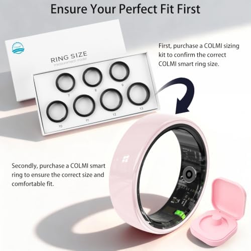 Smart Ring for Women, Health Tracker & 5ATM, COLMI R02. (Pink Ceramic, 9#) - Image 2