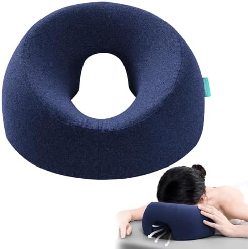 xiaomubiao Face Down Pillows for Massage Table, Massage Headrest for Bed, Face Pillow for Stomach Sleeping, BBL Pillow After Surgery Post Eye Surgery & Vitrectomy Recovery, Removable Cover, Navy Blue by xiaomubiao