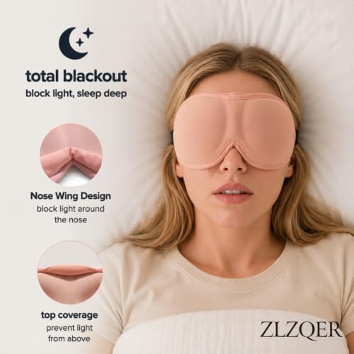 Ultra-Thin 3D Sleep Mask for Women, Contoured Eye Mask for Side Sleepers, Deep Eye Cups for Lash Extensions, Soft Breathable Lightweight Sleep Mask for Travel, Yoga & Meditation (Pink) - Image 3