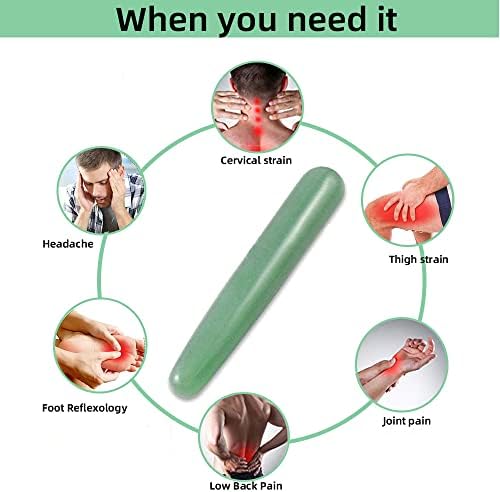 Gua Sha Massage Tools Jade Manual Stick Deep Tissue Natural Facial Tool for Full Body Meridian Pain Relief - Image 4
