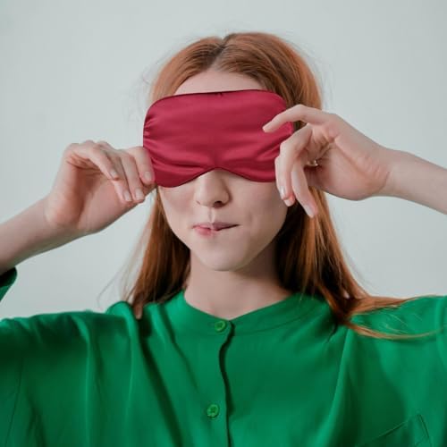 1 Pcs Silk Sleep Mask, Soft Eye Mask with Elastic Strap, Lightweight Blindfold for Men, Women, Travel, and Naps (Cyan) - Image 4