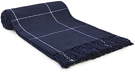 Arus Acrylic Highlands Collection Queen Throw Blanket Navy-White, 60x80 - Image 2