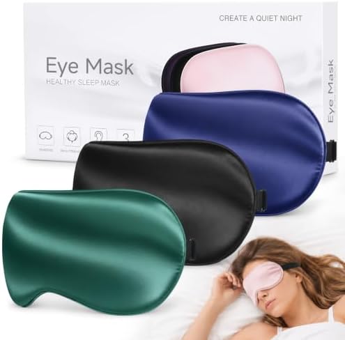 Silk Sleep Mask, Light Blocking Eye Mask for Sleeping with Adjustable Strap by HOME