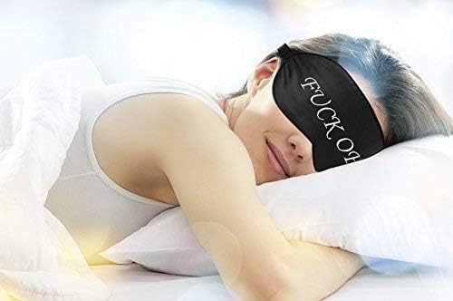 Sleep Eye Mask for Men Women, Night Sleep Mask, Block Out Light, Soft Comfort Eye Shade Cover for Travel Office Home Blindfold with Adjustable Strap Black (Off White) - Image 7