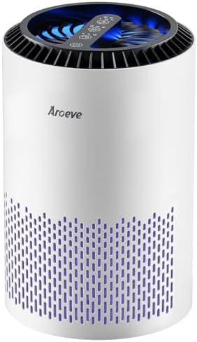 AROEVE Air Purifiers for Bedroom with Sleep Mode Speed Control-MK01A(White) by AROEVE