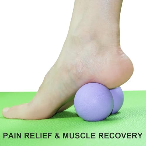 Hard Peanut Massage Ball, Double Lacrosse Massage Ball. Deep Tissue Massager Mobility Roller for Physical Therapy Myofascial Release Trigger Point Muscle Relax Pain Relief Acupressure (Purple) - Image 4