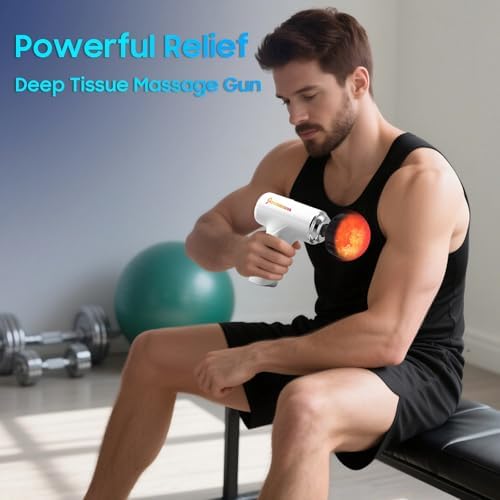 Massage Gun with Heat, Powerful Warming Massage, Home & Travel,White - Image 5