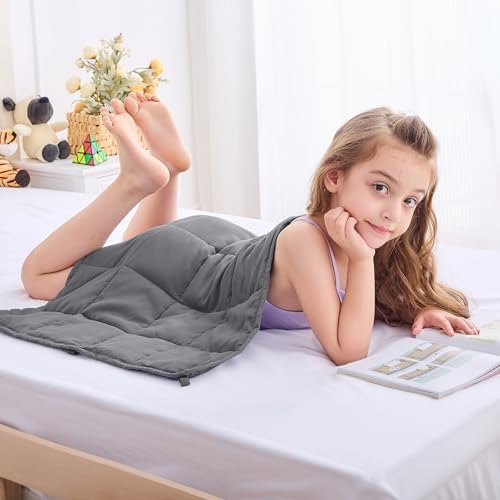 yescool Weighted Lap Pad 2 Pounds Weighted Lap Blanket, Grey Small Weighted Blanket, Weighted Throw Blanket Gifts for Travel Indoor Outdoor, 20"x30" - Image 3