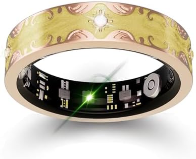 Smart Ring for Women, Baroque Inspired Design (Yellow,9#) by Unknown