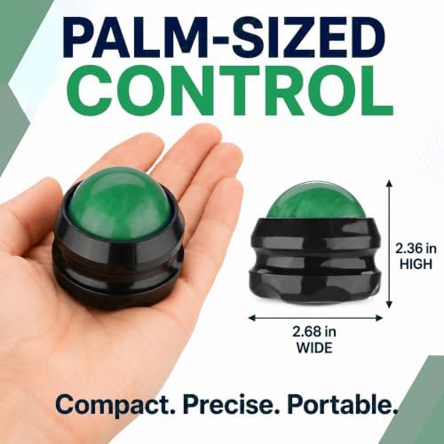 Manual Massage Ball Roller for Deep Tissue & Back Relief - Green Handheld Massage Tool for Essential Oils & Couples Therapy - Image 5