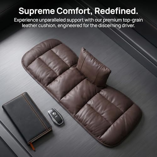 A leather rear seat cushion specially designed for cars - made by hand - can relieve pain in the buttocks, pressure points, and sciatic nerve. | Rear seat cover (Coffee Brown, Rear Seat Cushion) - Image 6