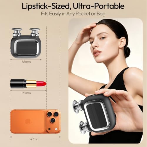 Dual Head Mini Massage Gun, 3-Level Vibration Massage Portable Fascia Gun for Muscle Relief with 3 MassageHeads; Powerful Motor Relieves Deep Muscles of Hands, Legs, Feet and Back - Image 5