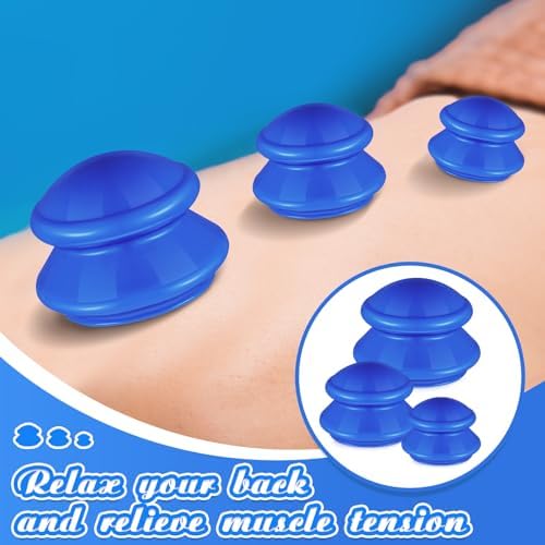TrelaCo 6 Pcs Silicone Cupping Kit for Massage Therapy,Solid Blue - Image 3