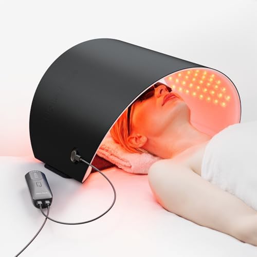 FDA Cleared Red Light Therapy Mask for Face and Neck, 4 Modes LED Light Therapy, Blue Infrared Red Light Therapy, PDT Photons Facial Skin Care Device for Wrinkles and Acne by HOME