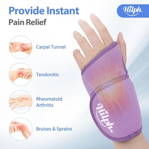 Hilph Wrist Ice Pack Wrap, Carpal Tunnel Relief Wrist Brace with Gel Pack - Image 2