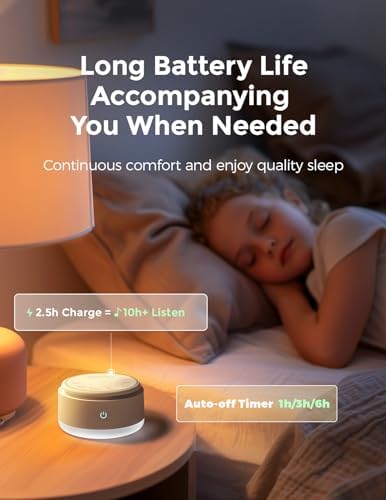 Momcozy Sound Machine for Baby | Portable White Noise Sound Machine for Sleep Rechargeable | 20 Sleep Sounds White Noise Machine with Nursery Night Light | Travel Sleep Sound Machine Battery Based - Image 7