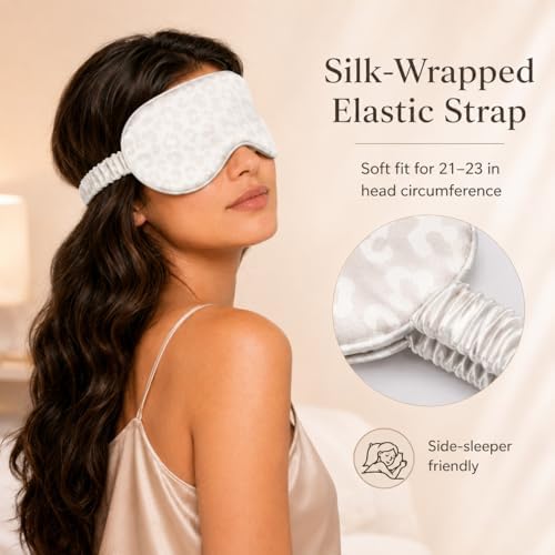 Silk Sleep Mask Light Blocking Luxury 100% Mulberry 22mm Silk Eye Mask Eye Cover Blindfold Ultra Soft Light & Comfy Anti Aging Skin Care with Travel Bag Gift Package - Image 5
