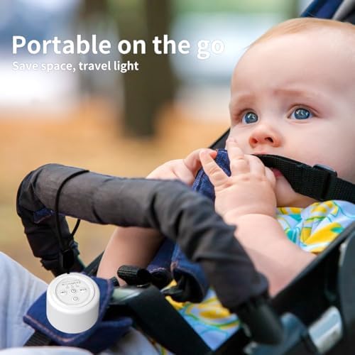 Mini Portable Sound White Noise Machine Baby Patter for Sleep with 30 Soothing Sounds for Baby Kids Adults 32 Volume Levels Sleep Soother Auto-Off Timer for Travel Home Office Privacy - Image 5