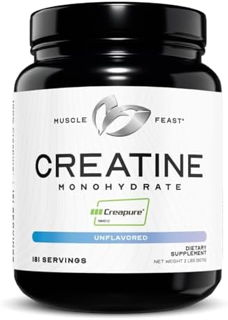 Muscle Feast Creapure Creatine Monohydrate Powder, Unflavored (2lb) by MuscleFeast