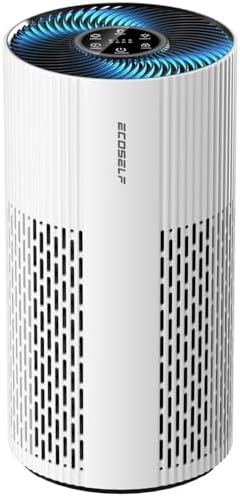 Air Purifiers for Home Large Room Up to 1500 Ft² with True HEPA Filter, 20dB Sleep Mode, 360° Air Intake & Outlet, Air Cleaner for Bedroom Pets Dander, Smoke, Dust, Odors, HAP604, Bright White by ECOSELF