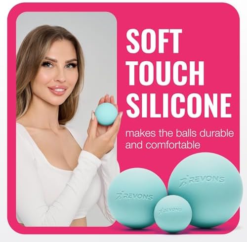 3 in 1 Massage Ball Set - Lacrosse Balls for Myofascial Release, Back Pain Relief, Face Fitness, Trigger Points, Yoga, Physical Therapy, Muscle Recovery and Soft Deep Tissue Massage (Turquoise) - Image 3