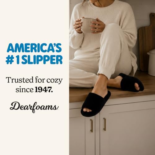 Dearfoams womens Slipper Memory Foam Summer House Shoe Beatrice Terry Slide - Image 4
