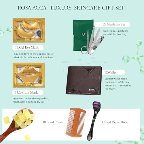 30 pcs Father's Day Gifts, Bergamot Facial Skin Care Set Gifts for Men, Beard Grooming Kit, Bath & Body Gift Basket Set, Self-Care Gift, Face Cleanser, Birthday, Christmas, Anniversary, Husband, Dad - Image 5