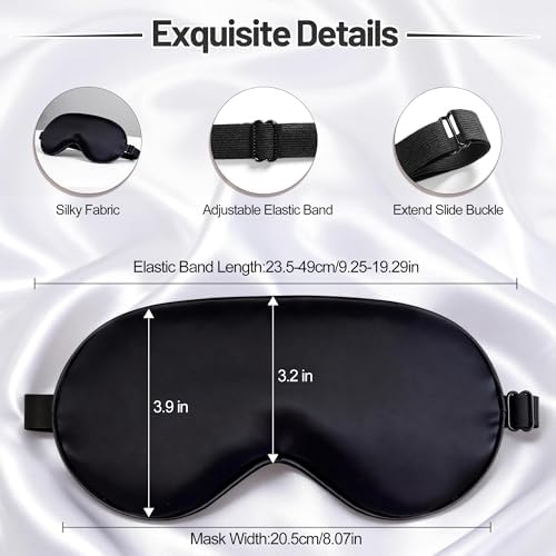 Silk Sleep Mask for Sleeping, Blackout Eye Mask with Adjustable Strap - Image 4