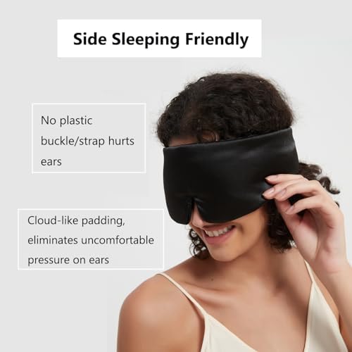 Mulberry Silk Sleeping Eye Mask, ALASKA BEAR Wraparound Style Comfort Ear Muff Blindfold and Soft Headband for Full Blackout and Hair Protection, Adjustable - Image 6