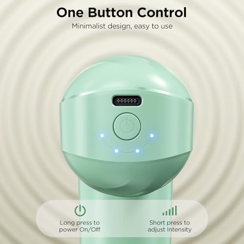 Mini Massage Gun, Powerful Handheld Muscle Massager for Muscle Relaxation, Deep Tissue Percussion Small Massage Gun Travel Massager with 4 Massage Heads Silent Brushless Motor, Green - Image 4