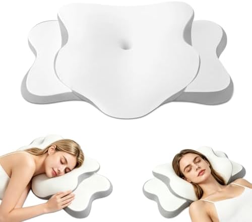 Cervical Neck Pillow for Neck Pain Relief & Side Sleeper | Ergonomic Pillow for Sleep Apnea, Neck Pain, and Snoring Relief | Orthopedic Memory Foam with Ergonomic Neck Support, White, Standard by WeiTrust