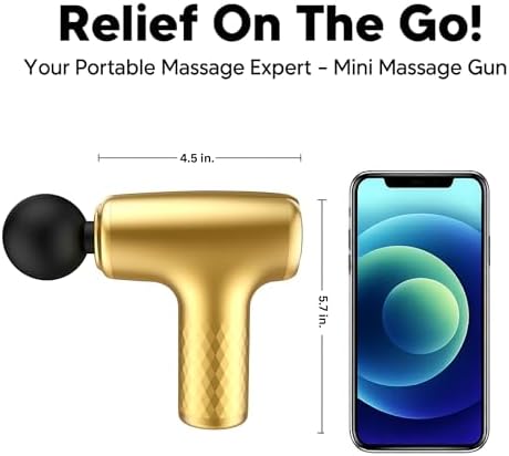 GLDN Mini Massage Gun with Luxurious Gold Finish, High Intensity Deep Tissue Percussion Massager for Back, Neck, & Body Pain, Electric Massager with 4 Massage Heads, Pain Relief Gifts for Men & Women - Image 3
